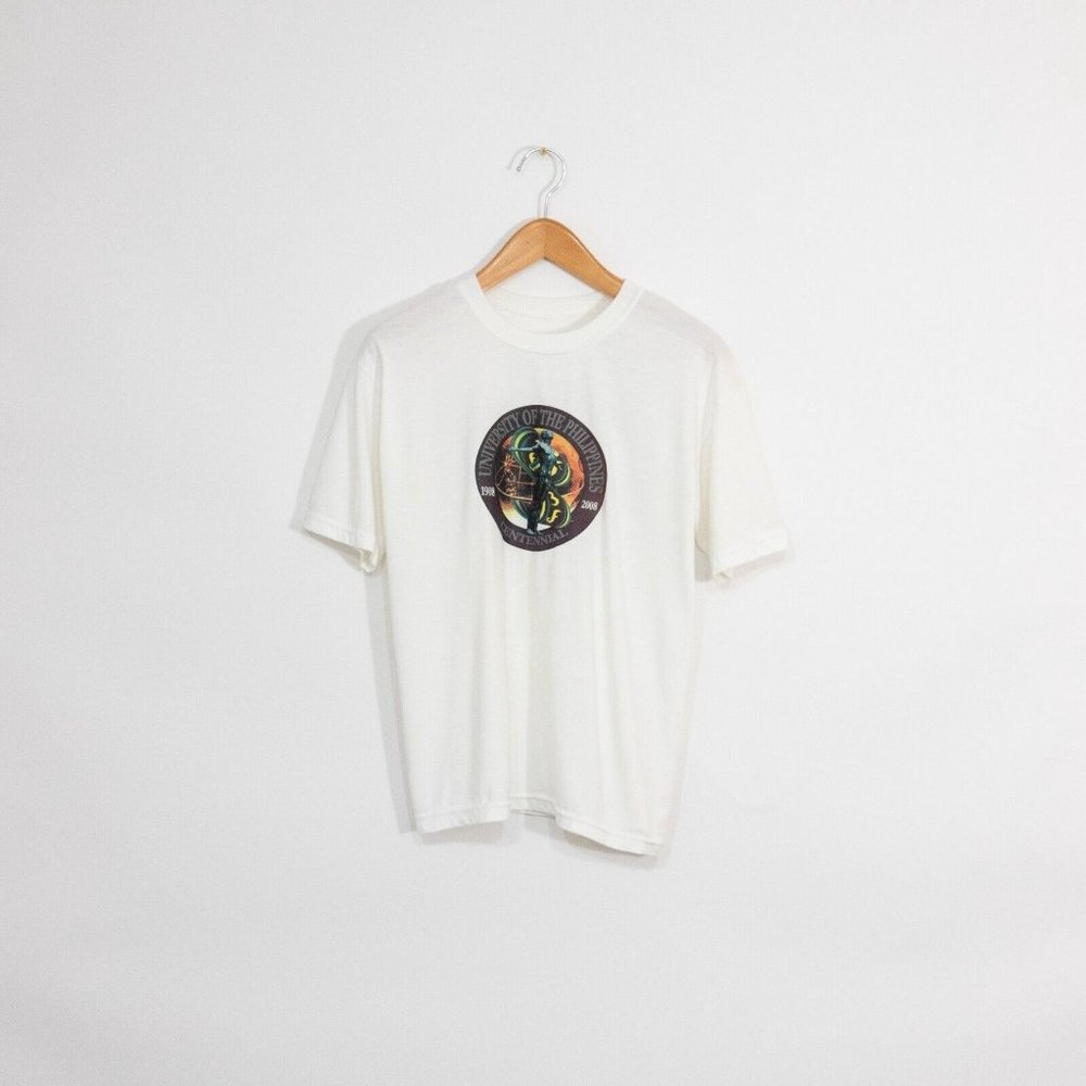 Vintage Y2K T Shirt M - University Philippines Centennial Distressed Faded USA